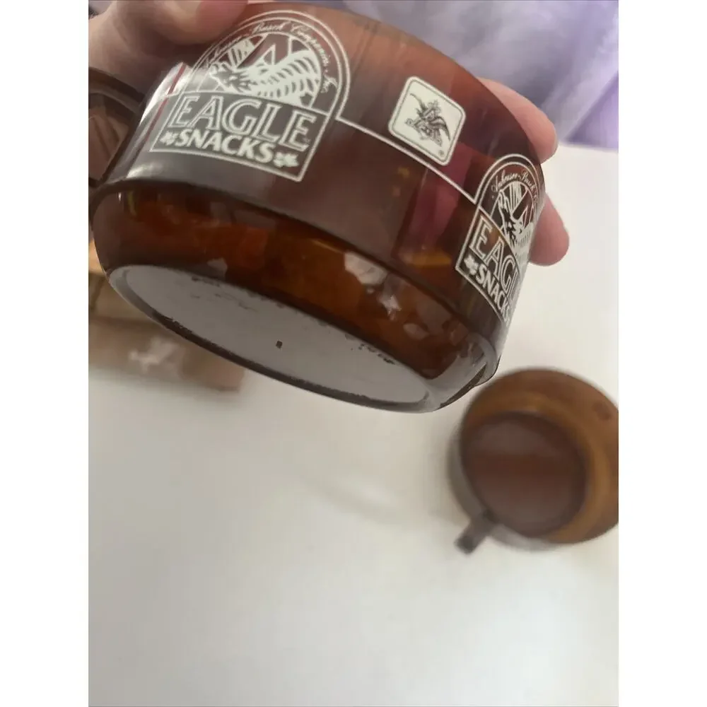Vintage Amber Anheuser Busch Eagle Snack Cup Soup Bowl Brown w Handles